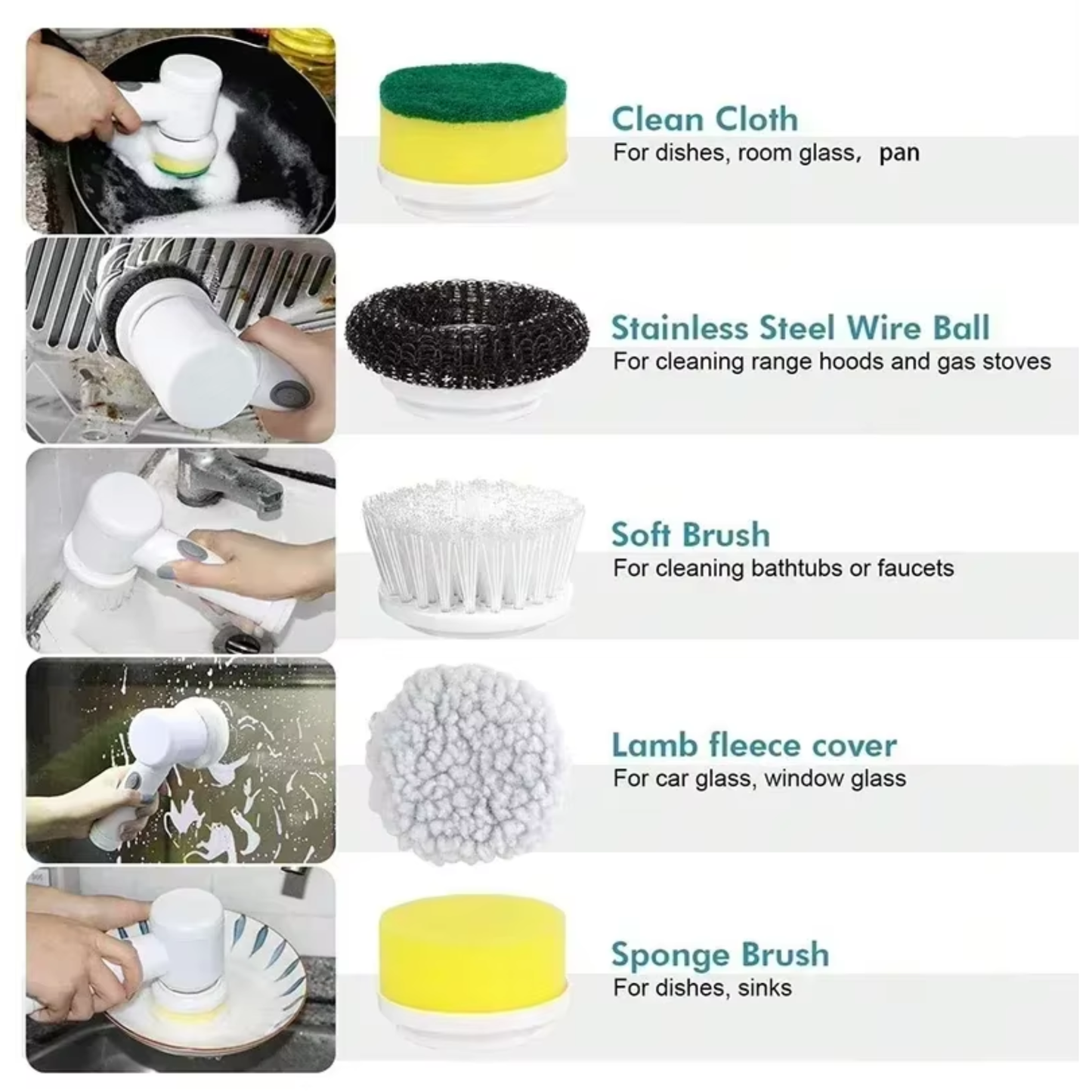 Cepillo de limpieza eléctrico inalámbrico